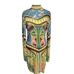 Multicolor Patterned Women's Dress